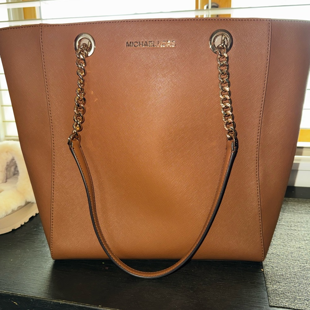 Michael Kors Tan Tote with Chain Straps
